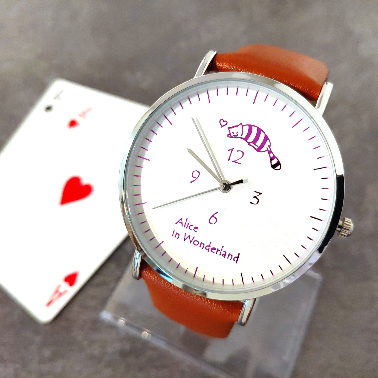 6,900円SEIKO ディズニータイム チシャ猫 手巻き 機械式腕時計 不思議の国のアリス